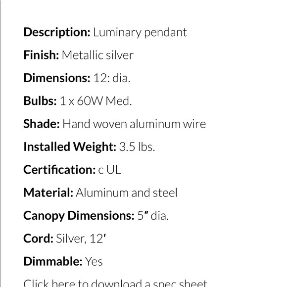 Anthropologie Z Gallerie Chandelier Pendant Silver - Picture 3 of 3